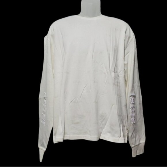 HTF NEW ADVISORY BOARD CRYSTALS Abc Crew Neck Long Sleeve Glitter-Print Tshirt - Picture 13 of 16